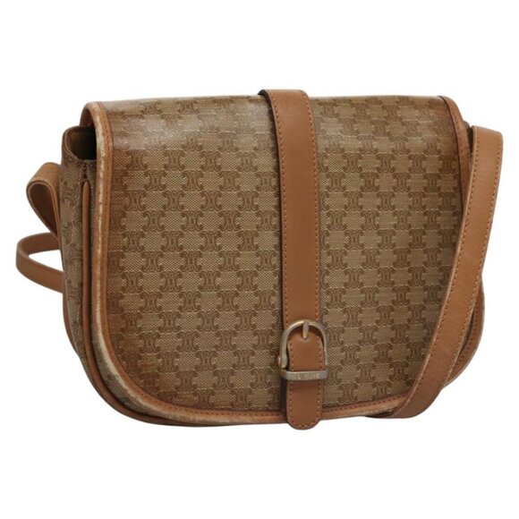 CELINE Macadam Canvas Shoulder Bag Beige Auth 105935 - Picture 1 of 14